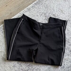 Vera Wang Kohl’s Black Tuxedo-Style Pants with White Side Piping